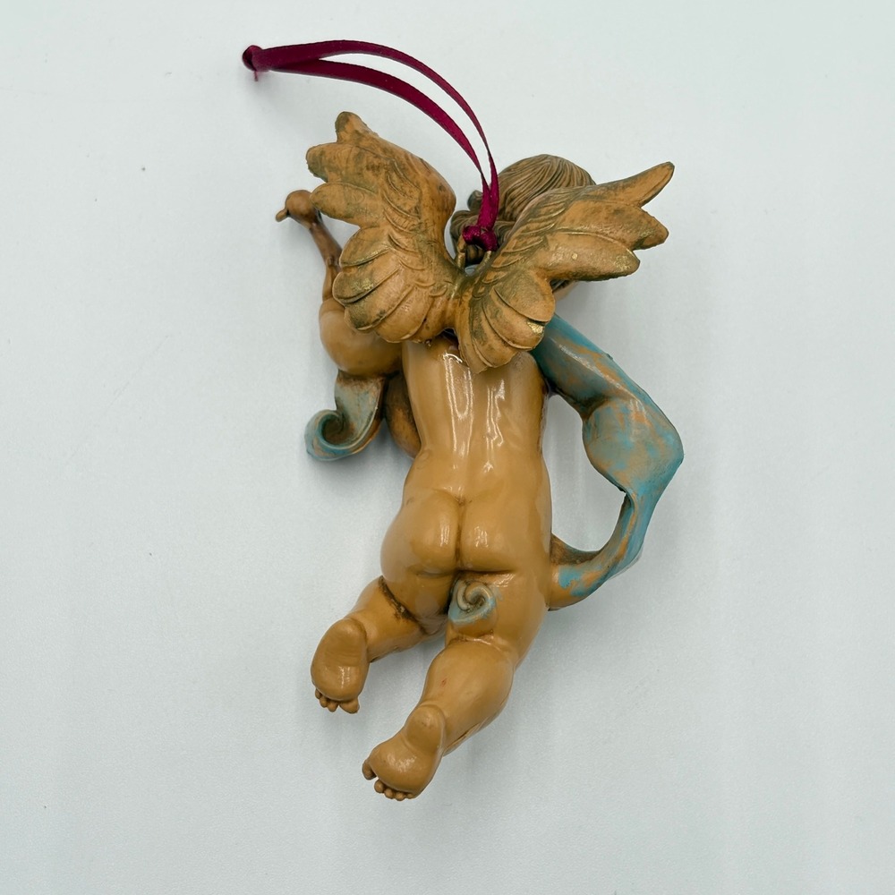 Vintage Fontanini Cherub Angel Ornaments Set of 3 Depose Italy Musical Figures - Picture 10 of 12